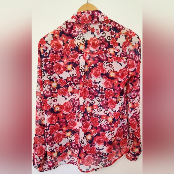 Express The Portofino Shirt Floral Blouse size small - Picture 4 of 9